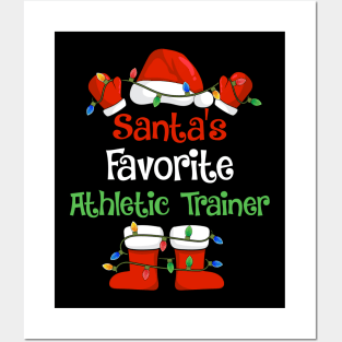 Santa's Favorite Athletic Trainer Funny Christmas Pajamas Posters and Art